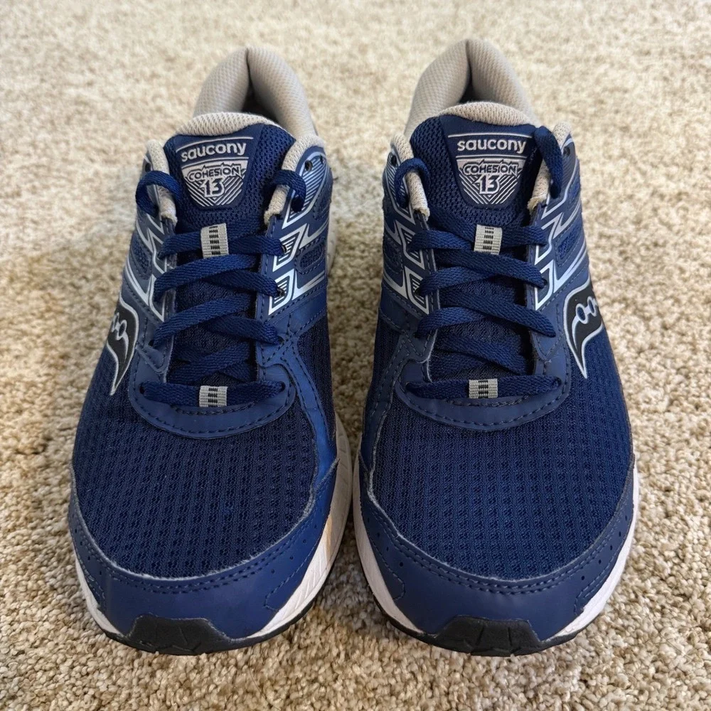 Saucony Cohesion 13 Mens Running‎ Shoes Navy Blue Silver S20559-22 Size 10.5